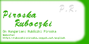 piroska ruboczki business card